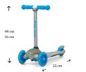LEKKA HULAJNOGA TRÓJKOŁOWA SCOOTER ZAPP GREY OPCJA BALANSU ŚWIECĄCE KOŁA