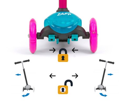 LEKKA HULAJNOGA TRÓJKOŁOWA SCOOTER ZAPP GREY OPCJA BALANSU ŚWIECĄCE KOŁA