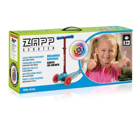 LEKKA HULAJNOGA TRÓJKOŁOWA SCOOTER ZAPP GREY OPCJA BALANSU ŚWIECĄCE KOŁA