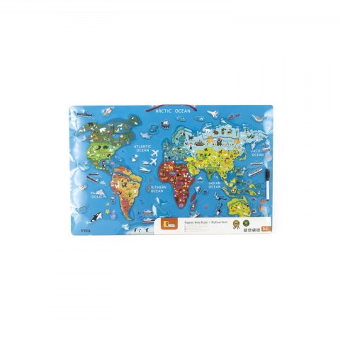 Tablica do Rysowania i Magnetyczna Mapa Świata po Angielsku 106 el Viga 2w1