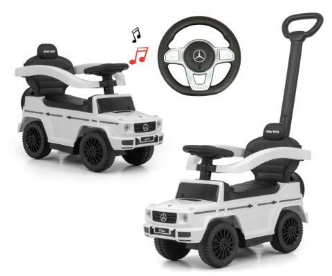 Jeździk dla Dzieci Auto Mercedes + Rączka, Klakson, Schowek G350D WHITE