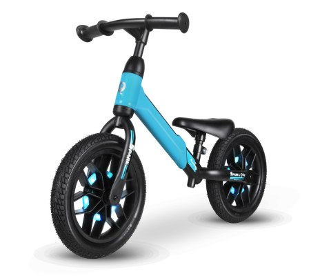 Rowerek Biegowy Dla Dzieci Świecący LED Spark Blue Qplay Gumowe opony