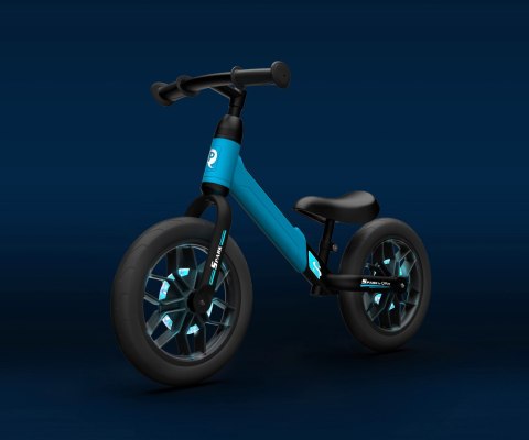 Rowerek Biegowy Dla Dzieci Świecący LED Spark Blue Qplay Gumowe opony