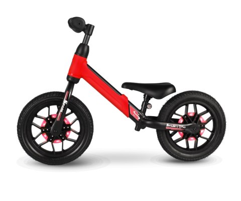 Rowerek Biegowy Dla Dzieci Świecący LED Spark Red Qplay Gumowe opony