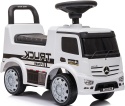 JEŹDZIK AUTO MERCEDES ANTOS ŚWIATŁA DŹWIĘK SCHOWEK SKRĘTNE KOŁA BIAŁY WHITE
