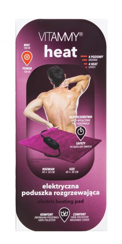 PODUSZKA ELEKTRYCZNA ROZGRZEWAJĄCA VITAMMY HEAT RUBY RED