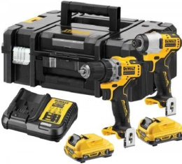 DEWALT ZESTAW ELEKTRONARZĘDZI WKRĘTARKA DCD701 ZAKR UDAROWA DCF801 2*3.0 AH