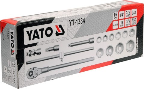 YATO YT-1334 ZESTAW NARZĘDZIOWY 3/4' 15CZ. YATO