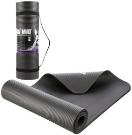 MATA DO ĆWICZEŃ JOGI 1,5 cm ANTYPOŚLIZGOWA HMS YM04 BLACK