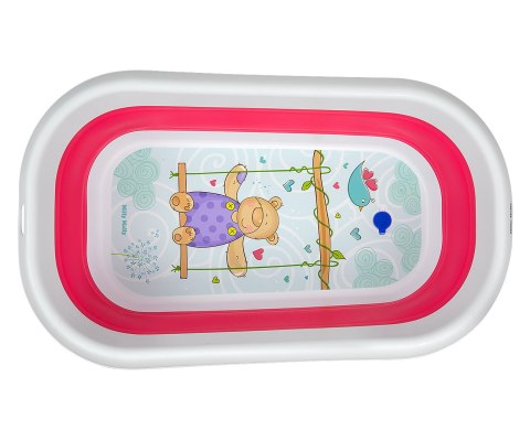 Silikonowa składana wanienka dla dzieci stabilna Aqua Pink