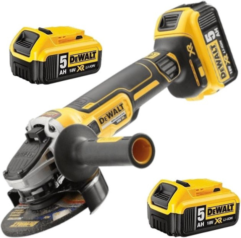 SZLIFIERKA KĄTOWA AKUMULATOROWA DEWALT DCG405P3 125 MM XR 3*5,0AH