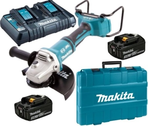 SZLIFIERKA KĄTOWA AKUMULATOROWA MAKITA DGA900PT2 230MM 2*18V 2*5.0AH