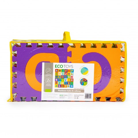 DUŻA MATA PIANKOWA EVA DLA DZIECI LITERY CYFRY PUZZLE 36 ELEMENTÓW 178X178