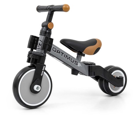 ROWEREK TRÓJKOŁOWY BIEGOWY Z PEDAŁAMI 3W1 OPTIMUS GREY PIANKOWE KOŁA 12m+