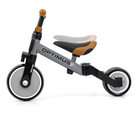 ROWEREK TRÓJKOŁOWY BIEGOWY Z PEDAŁAMI 3W1 OPTIMUS GREY PIANKOWE KOŁA 12m+