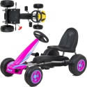 Gokart na Pedały Piankowe koła Hamulec ręczny Viper 87cm Lekki Mocny dla Dzieci PINK