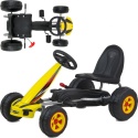 Gokart na Pedały Piankowe koła Hamulec ręczny Viper 87cm Lekki Mocny dla Dzieci Yellow