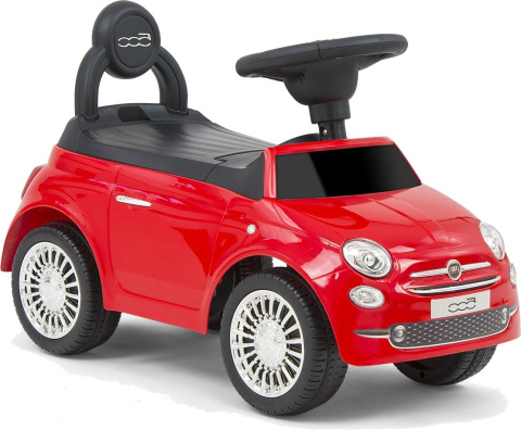 JEŹDZIK AUTO DLA DZIECI FIAT 500 DŹWIĘKI SCHOWEK CZERWONY