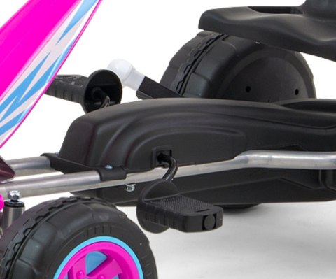 Gokart na Pedały Piankowe koła Hamulec ręczny Viper 87cm Lekki Mocny dla Dzieci PINK