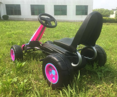 Gokart na Pedały Piankowe koła Hamulec ręczny Viper 87cm Lekki Mocny dla Dzieci PINK