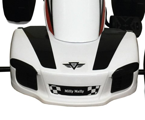 Gokart na Pedały Piankowe koła Hamulec ręczny Viper 87cm Lekki Mocny dla Dzieci WHITE