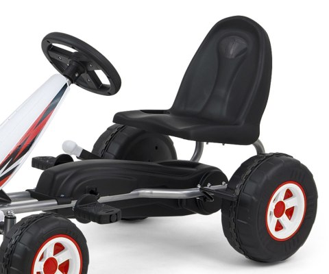 Gokart na Pedały Piankowe koła Hamulec ręczny Viper 87cm Lekki Mocny dla Dzieci WHITE