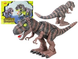 DINOZAUR NA BATERIE TYRANOZAUR REX CHODZĄCY BRĄZOWY