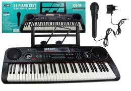 KEYBOARD ORGANY 328-06 MIKROFON ZASILACZ CZARNY