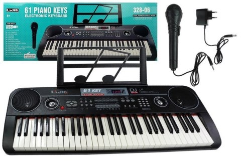 KEYBOARD ORGANY 328-06 MIKROFON ZASILACZ CZARNY