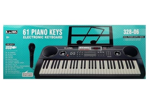 KEYBOARD ORGANY 328-06 MIKROFON ZASILACZ CZARNY