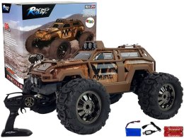 AUTO RAJDOWE OFF-ROAD ZDALNIE STEROWANE BRĄZOWA 2.4G 1:18 35 KM/H KONTROLA PRĘDKOŚCI
