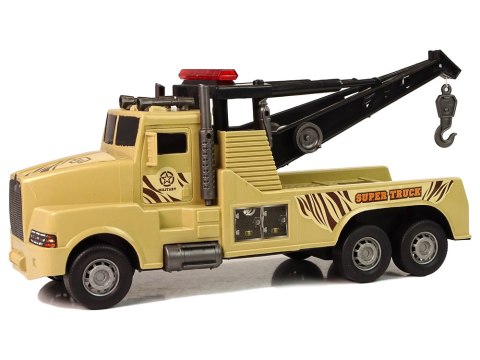 AUTO CIĘŻARÓWKA HOLOWNIK POMOC DROGOWA 1:10 LINA WOJSKOWY BRĄZOWY