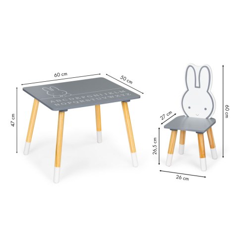 STÓŁ STOLIK +2 KRZESŁA MEBLE DLA DZIECI ZESTAW ECOTOYS