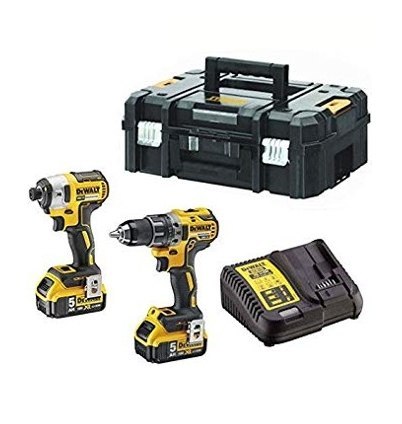 DEWALT ZESTAW ELEKTRONARZĘDZI 18V DCD791 + DCF887 2*5.0AH