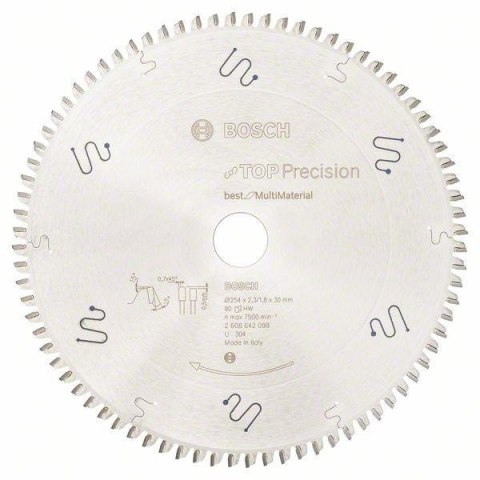 BOSCH PIŁA TARCZOWATOP PRECISION BEST FOR MULTI MATERIAL 254*30/80