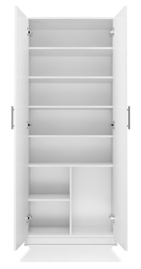 Regał Na Książki Segregatory Półka x8 Biurowy Do Salonu 74 cm Biały Lidia