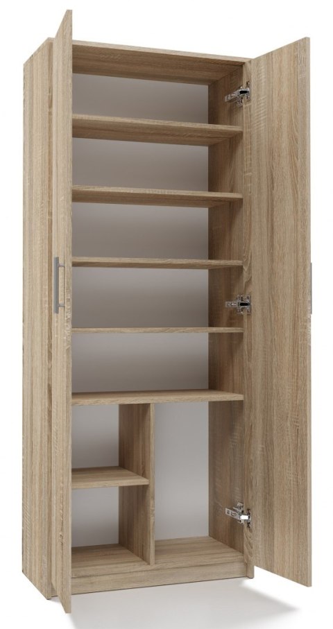 Regał Na Książki Segregatory Półka x8 Biurowy Do Salonu 74 cm Sonoma Lidia