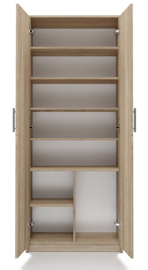 Regał Na Książki Segregatory Półka x8 Biurowy Do Salonu 74 cm Sonoma Lidia