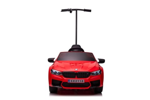 AUTO NA AKUMULATOR MP3 SKÓRA PILOT EVA BMW M5 Z PLATFORMĄ CZERWONE LAKIEROWANE