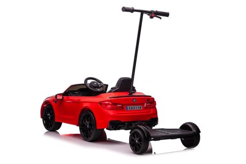 AUTO NA AKUMULATOR MP3 SKÓRA PILOT EVA BMW M5 Z PLATFORMĄ CZERWONE LAKIEROWANE