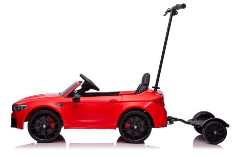 AUTO NA AKUMULATOR MP3 SKÓRA PILOT EVA BMW M5 Z PLATFORMĄ CZERWONE LAKIEROWANE
