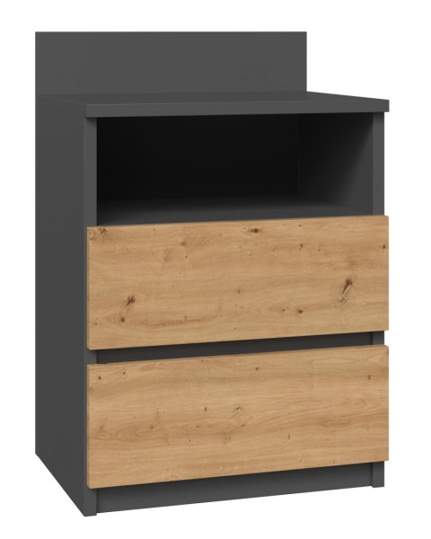 Szafka Nocna Stolik Nocny 2 Szuflady 40 cm Do Sypialni Antracyt Lilia L1