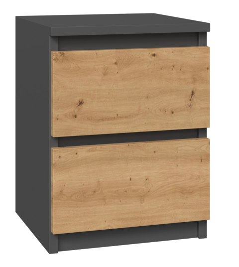 Szafka Nocna Stolik Nocny 2 Szuflady 30 cm Do Sypialni Antracyt Lilia L2