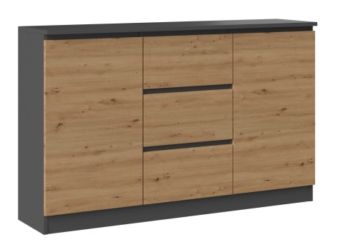 Komoda Szafka z Szufladami 120x75x40 Do Salonu Antracyt Artisan Lilia 2D3S