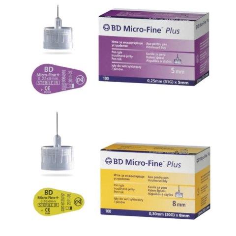 BD Micro-Fine PLUS 0,30 x 8 mm Igły do pena 100 szt.