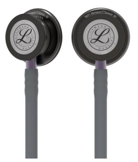 Stetoskop Littmann Classic III 5873 Stetoskop internistyczny Smoke, przewód szary, lira smoke, trzonek szaro-fioletowy