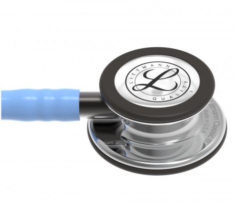 Stetoskop Littmann Classic III 5959 Stetoskop internistyczny Mirror-Finish, przewód błękitny, trzonek smoke, lira smoke