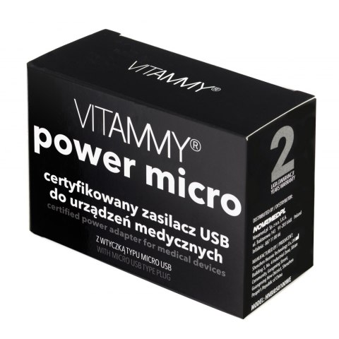 VITAMMY POWER micro NEXT Certyfikowany zasilacz VITAMMY POWER micro do ciśnieniomierzy NEXT 1, 5 oraz 9