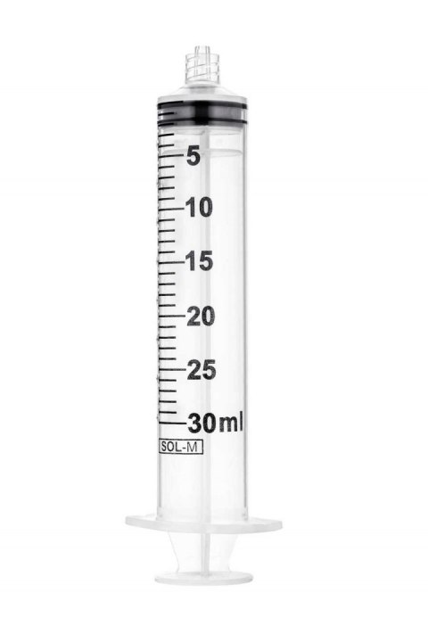 Strzykawka trzyczęściowa SOL-M 30 ml Luer Lock, skalowana co 0,01 ml Sol-Millennium op. 50 sztuk