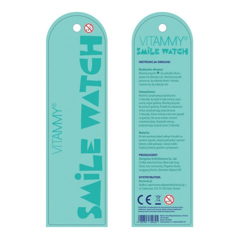 VITAMMY SMILE WATCH - turkusowy Zegarek silikonowy dla dzieci